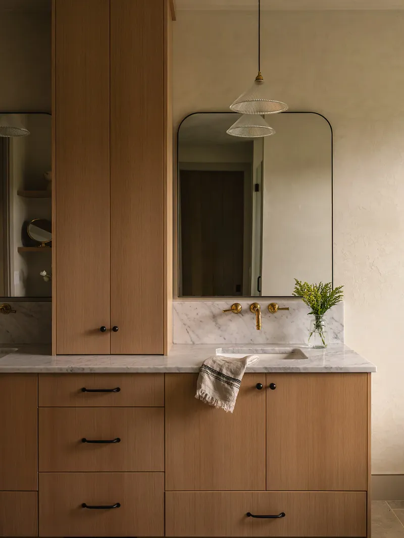 Custom stone master bath installation